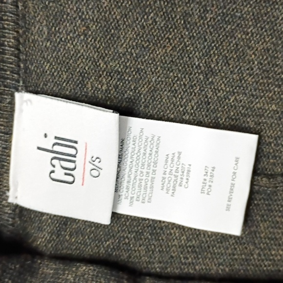 CAbi Dark Olive Majestic Cardigan Poncho with Pom Poms One size - Picture 3 of 8